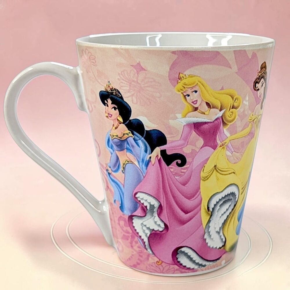 Disney Princess Coffee Mug 6 Princesses Ariel Cinderella Snow White 4" Ceramic